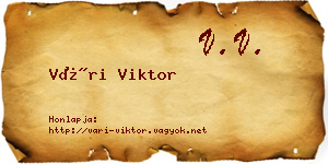 Vári Viktor névjegykártya